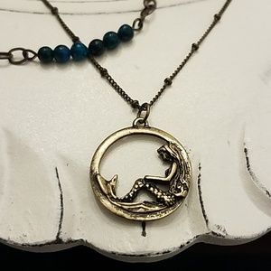 Layered Deep Blue Sea Mermaid Necklace